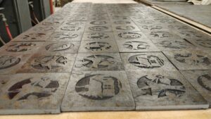 Production sandblasted stone coasters for wedding or promotional products