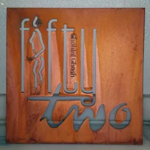 Rust Patina laser cut sign