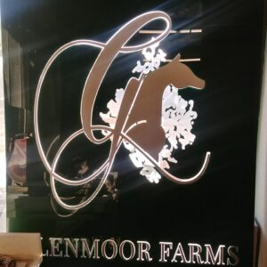 Illuminated acrylic and steel sign